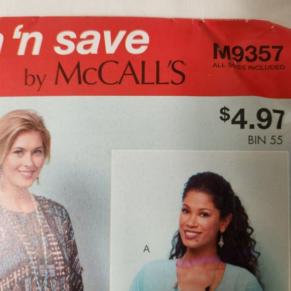 Easy Stitch N Save McCalls Pattern M9357 Caftan, Tunic, Peasant blouse, midi dre - Picture 5 of 9